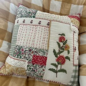 Floral Patchwork Accent Pillow